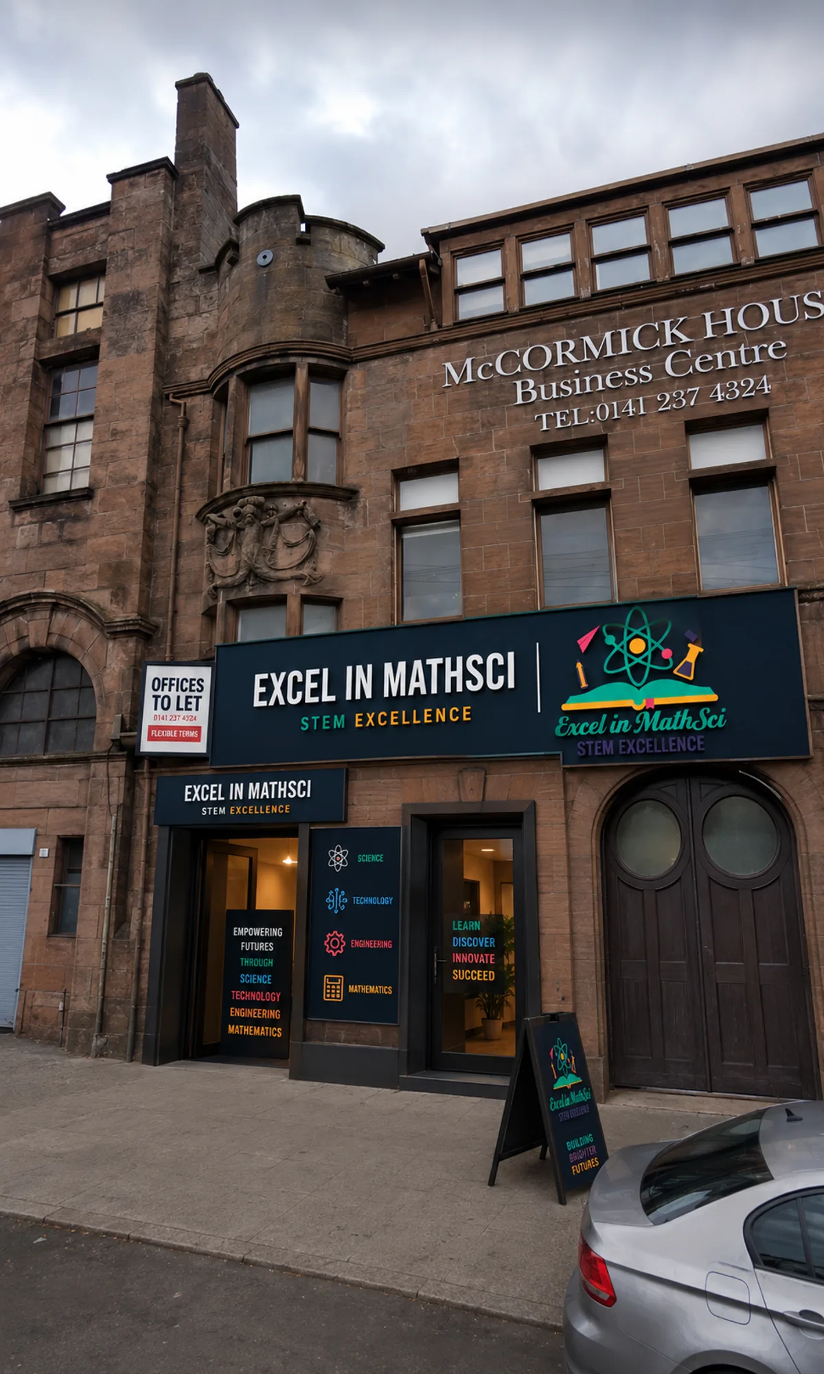 Excel in MathSci tuition centre — McCormick House, 50 Darnley Street, Pollokshields, Glasgow G41