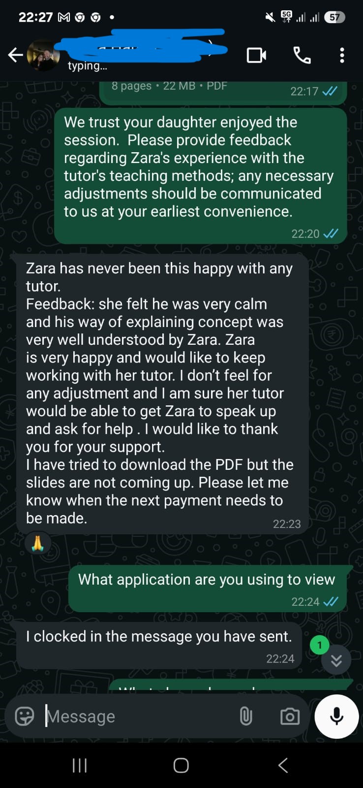 Parent WhatsApp review 1